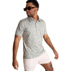 Chubbies Polo Shirt Mens Size XL Pale Green Abstract Screen Saver Performance
